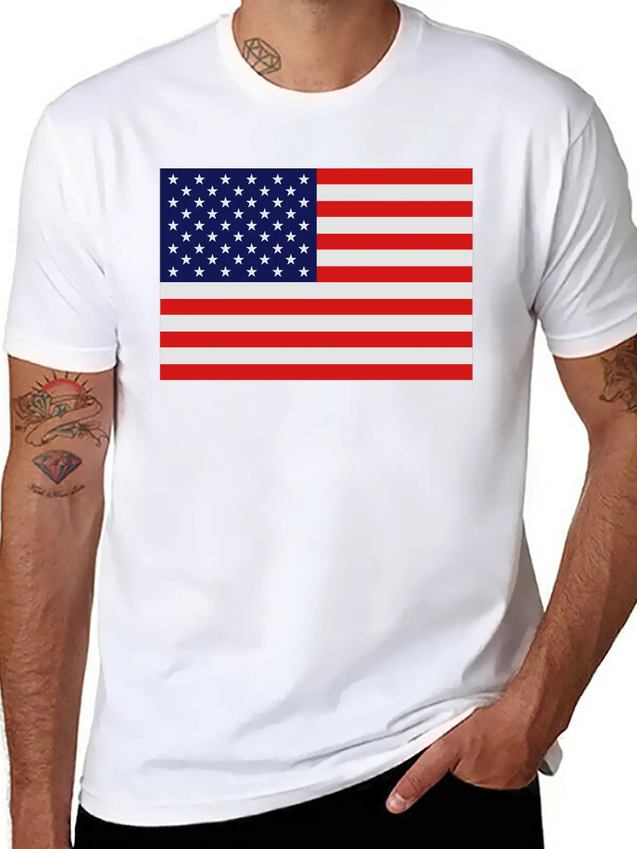 USA Flag Lightweight Cotton T-Shirt – Daily Comfort Graphic Shirt