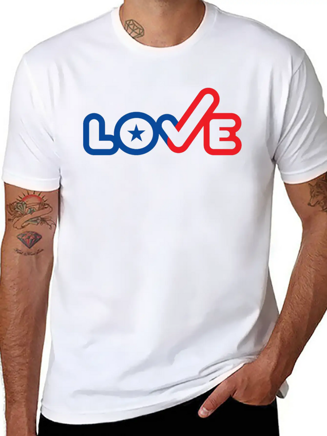 USA Love Typography Icon Lightweight Cotton T-Shirt – Daily Comfort Graphic Shirt
