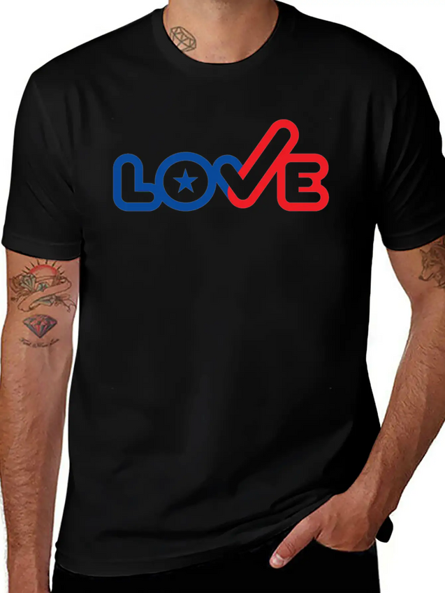 USA Love Typography Icon Lightweight Cotton T-Shirt – Daily Comfort Graphic Shirt