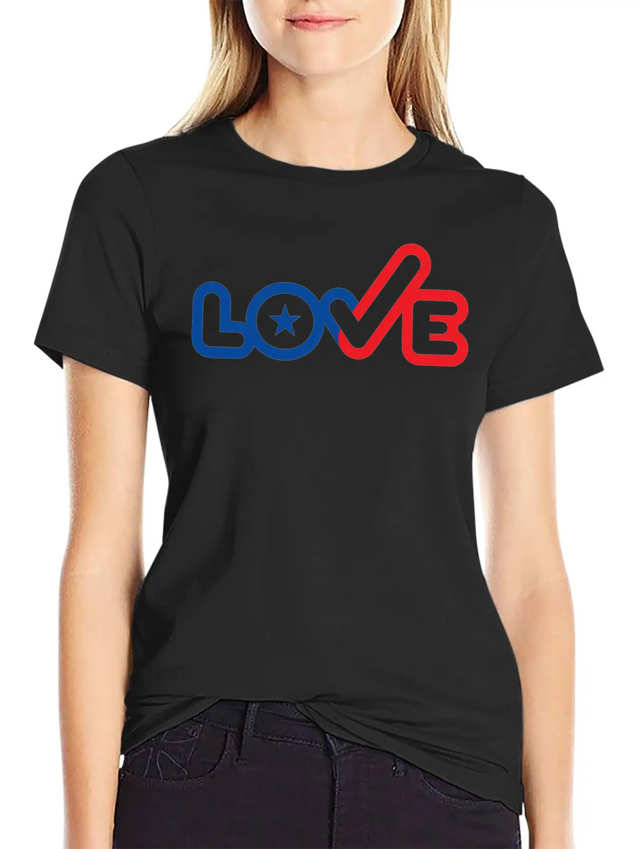 USA Love Typography Icon Lightweight Cotton T-Shirt – Daily Comfort Graphic Shirt