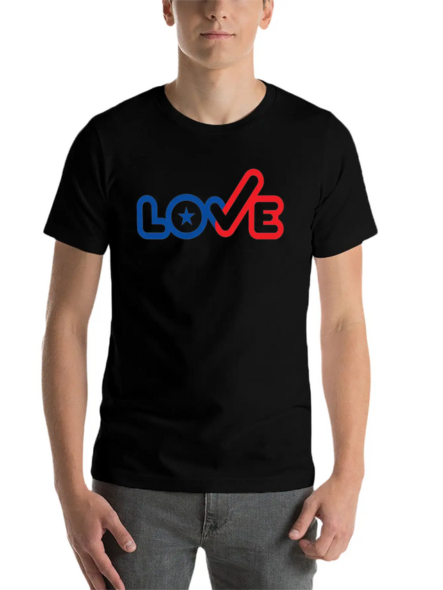 USA Love Typography Icon Lightweight Cotton T-Shirt – Daily Comfort Graphic Shirt