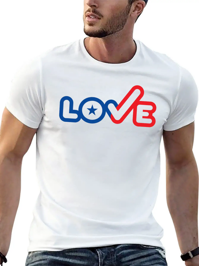 USA Love Typography Icon Lightweight Cotton T-Shirt – Daily Comfort Graphic Shirt