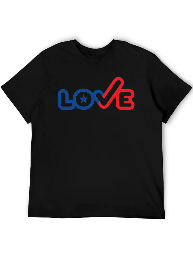 USA Love Typography Icon Lightweight Cotton T-Shirt – Daily Comfort Graphic Shirt