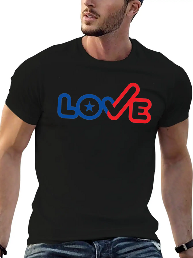 USA Love Typography Icon Lightweight Cotton T-Shirt – Daily Comfort Graphic Shirt