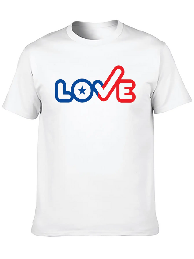 USA Love Typography Icon Lightweight Cotton T-Shirt – Daily Comfort Graphic Shirt