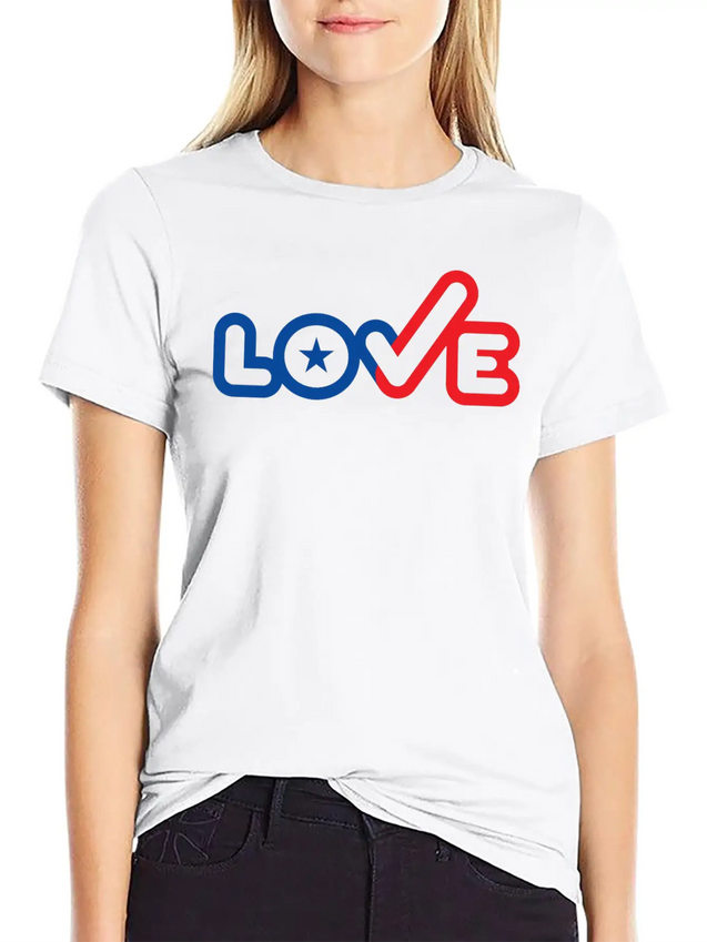 USA Love Typography Icon Lightweight Cotton T-Shirt – Daily Comfort Graphic Shirt
