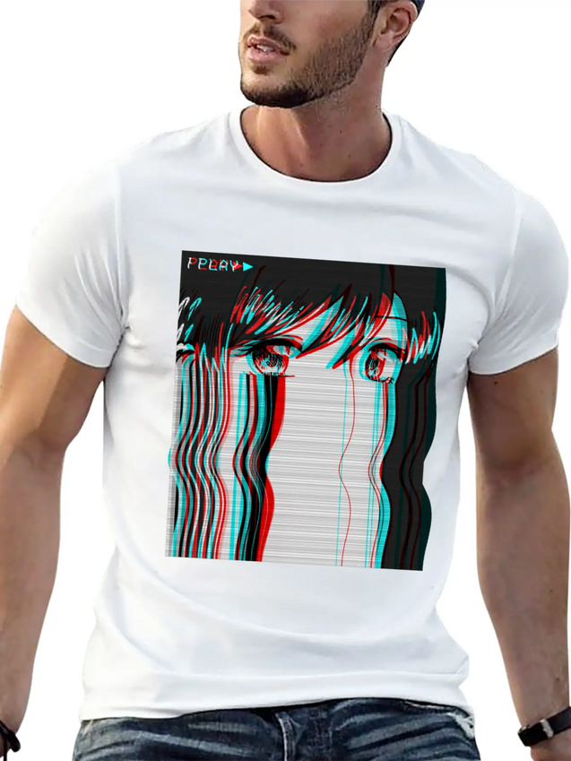 Vaporwave Aesthetic Anime Girl VHS Eboy Egirl Gift Lightweight Cotton T-Shirt – Daily Comfort Graphic Shirt