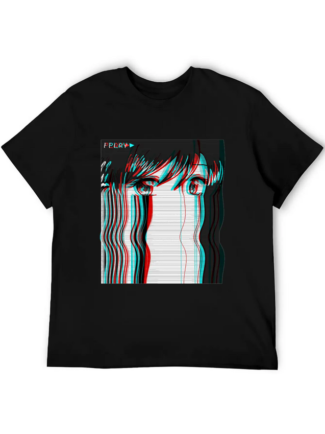 Vaporwave Aesthetic Anime Girl VHS Eboy Egirl Gift Lightweight Cotton T-Shirt – Daily Comfort Graphic Shirt