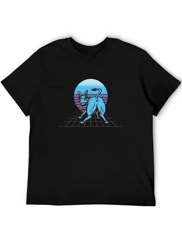 Vaporwave Donkey Japanese Aesthetic Lightweight Cotton T-Shirt – Daily Comfort Graphic Shirt