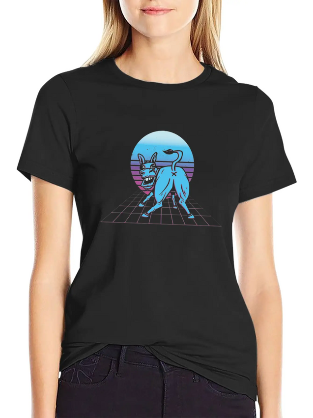 Vaporwave Donkey Japanese Aesthetic Lightweight Cotton T-Shirt – Daily Comfort Graphic Shirt