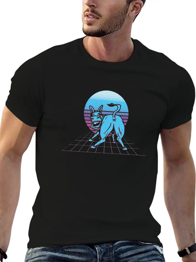 Vaporwave Donkey Japanese Aesthetic Lightweight Cotton T-Shirt – Daily Comfort Graphic Shirt