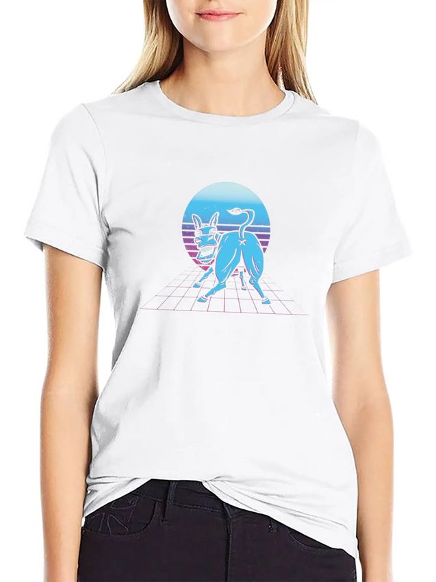 Vaporwave Donkey Japanese Aesthetic Lightweight Cotton T-Shirt – Daily Comfort Graphic Shirt