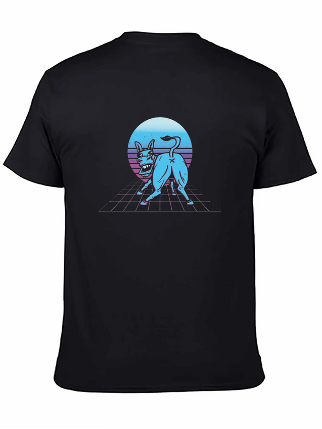Vaporwave Donkey Japanese Aesthetic Lightweight Cotton T-Shirt – Daily Comfort Graphic Shirt