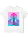 Vaporwave Greek Statue. Giff For Fans Of Physics Lightweight Cotton T-Shirt – Daily Comfort Graphic Shirt