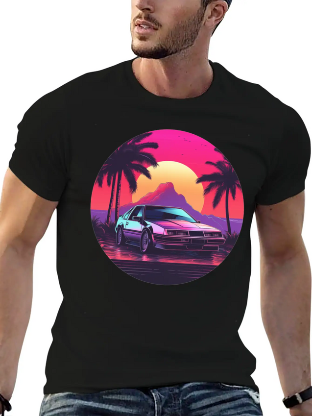 Vaporwave Mood Lightweight Cotton T-Shirt – Daily Comfort Graphic Shirt