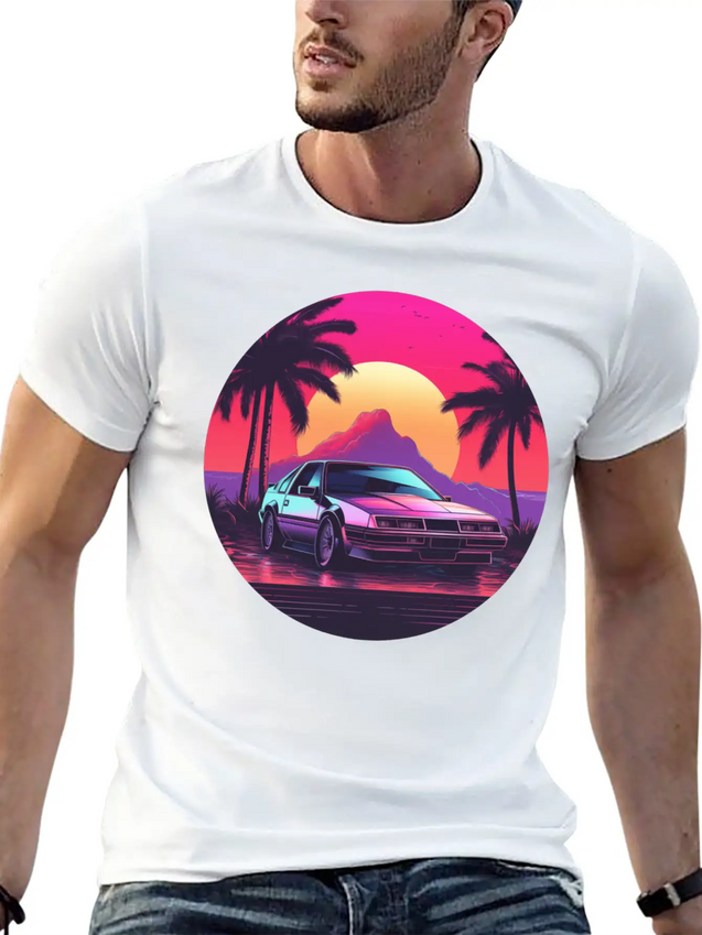 Vaporwave Mood Lightweight Cotton T-Shirt – Daily Comfort Graphic Shirt