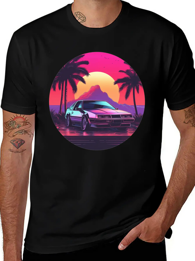 Vaporwave Mood Lightweight Cotton T-Shirt – Daily Comfort Graphic Shirt