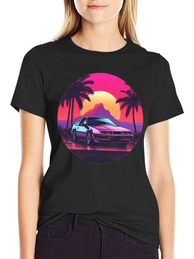 Vaporwave Mood Lightweight Cotton T-Shirt – Daily Comfort Graphic Shirt