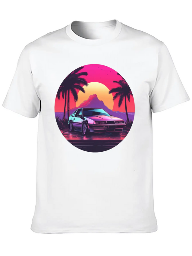 Vaporwave Mood Lightweight Cotton T-Shirt – Daily Comfort Graphic Shirt