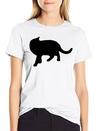Vector Cat Silhouette Lightweight Cotton T-Shirt – Daily Comfort Graphic Shirt