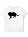 Vector Cat Silhouette Lightweight Cotton T-Shirt – Daily Comfort Graphic Shirt