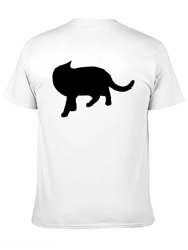 Vector Cat Silhouette Lightweight Cotton T-Shirt – Daily Comfort Graphic Shirt