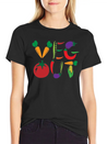 Veg Out Gift Plants Vegan Saying Nutrition Lightweight Cotton T-Shirt – Daily Comfort Graphic Shirt