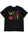 Veg Out Gift Plants Vegan Saying Nutrition Lightweight Cotton T-Shirt – Daily Comfort Graphic Shirt