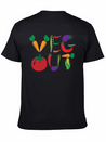 Veg Out Gift Plants Vegan Saying Nutrition Lightweight Cotton T-Shirt – Daily Comfort Graphic Shirt