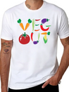 Veg Out Gift Plants Vegan Saying Nutrition Lightweight Cotton T-Shirt – Daily Comfort Graphic Shirt