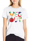 Veg Out Gift Plants Vegan Saying Nutrition Lightweight Cotton T-Shirt – Daily Comfort Graphic Shirt