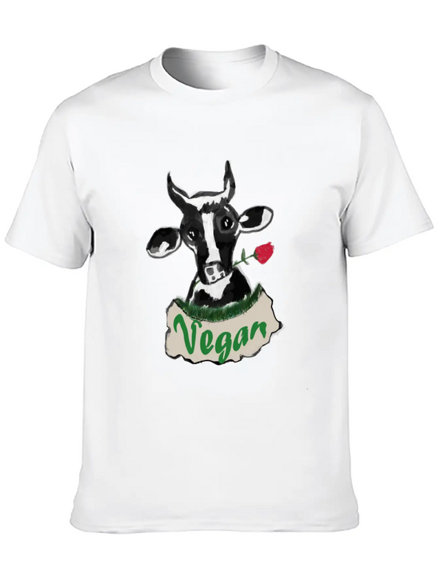 VEGAN COW Lightweight Cotton T-Shirt – Daily Comfort Graphic Shirt