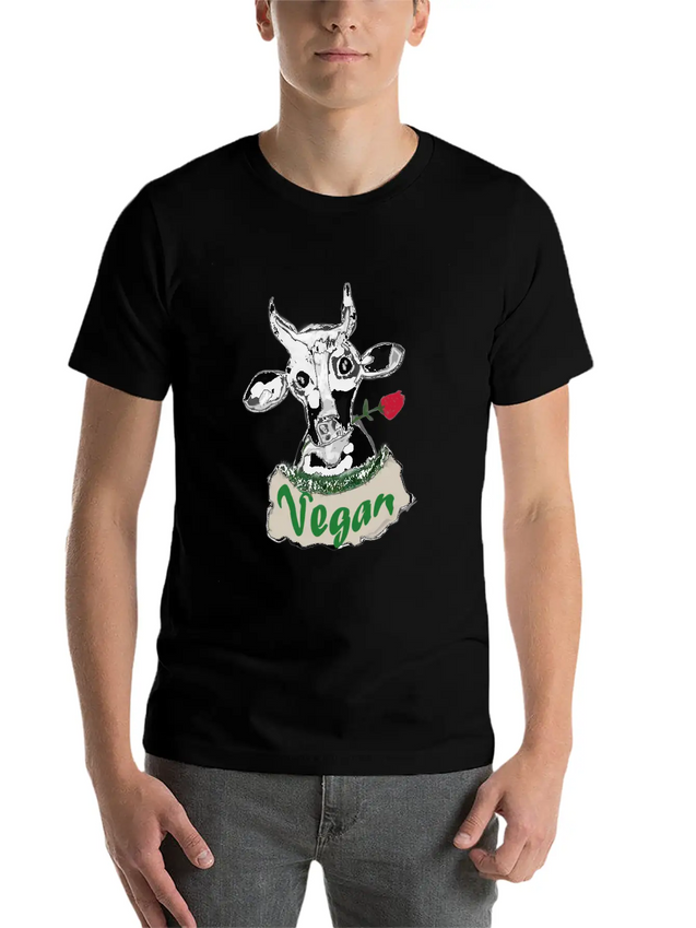 VEGAN COW Lightweight Cotton T-Shirt – Daily Comfort Graphic Shirt