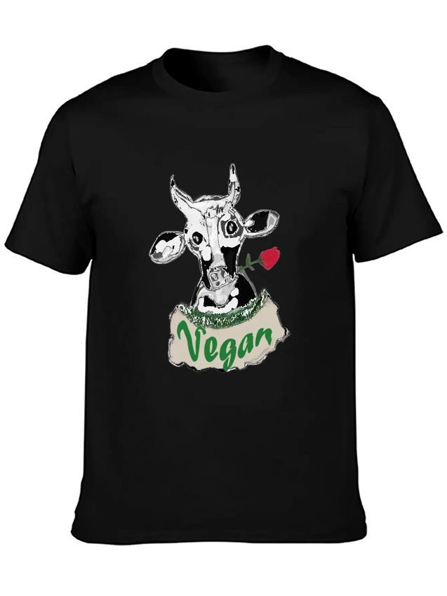 VEGAN COW Lightweight Cotton T-Shirt – Daily Comfort Graphic Shirt