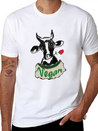 VEGAN COW Lightweight Cotton T-Shirt – Daily Comfort Graphic Shirt