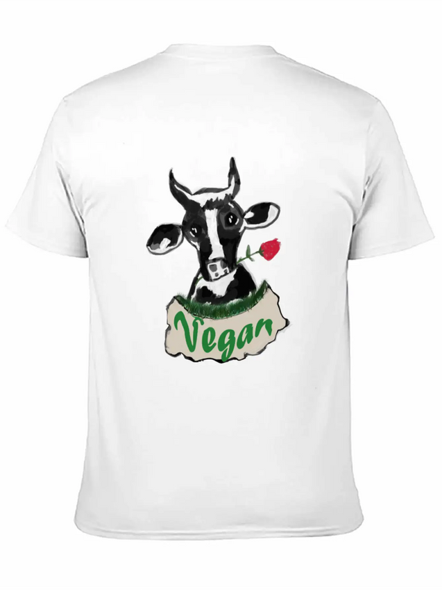 VEGAN COW Lightweight Cotton T-Shirt – Daily Comfort Graphic Shirt