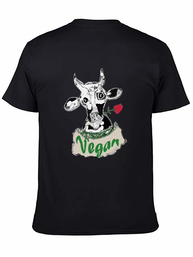 VEGAN COW Lightweight Cotton T-Shirt – Daily Comfort Graphic Shirt