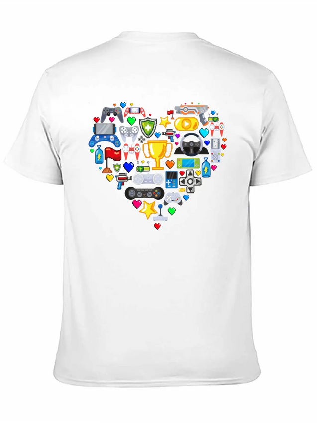 Video Games Gamer Heart Shape Game Controller Lightweight Cotton T-Shirt – Daily Comfort Graphic Shirt