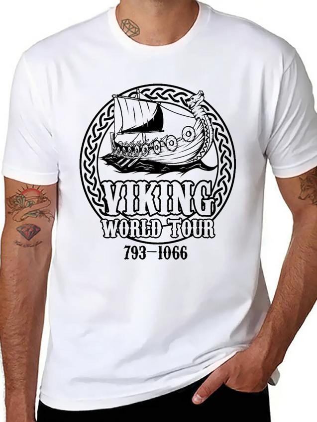 Viking Tour Travel Adventure Norway Finland Lightweight Cotton T-Shirt – Daily Comfort Graphic Shirt