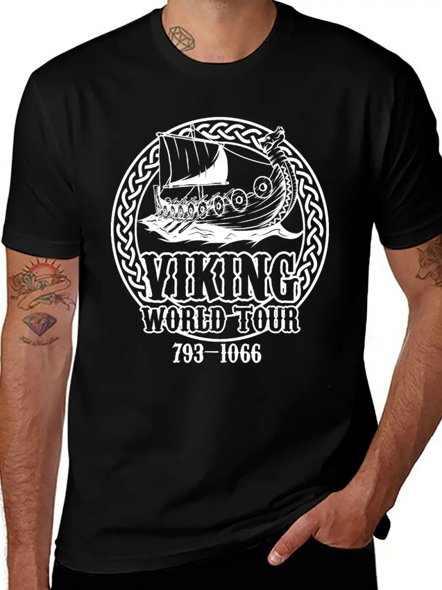 Viking Tour Travel Adventure Norway Finland Lightweight Cotton T-Shirt – Daily Comfort Graphic Shirt