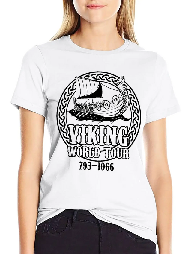 Viking Tour Travel Adventure Norway Finland Lightweight Cotton T-Shirt – Daily Comfort Graphic Shirt