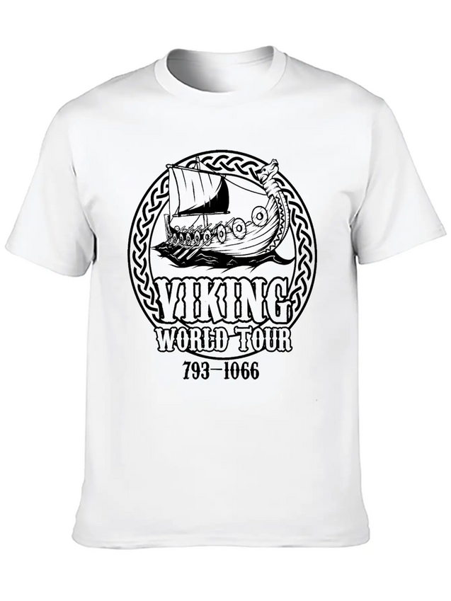Viking Tour Travel Adventure Norway Finland Lightweight Cotton T-Shirt – Daily Comfort Graphic Shirt