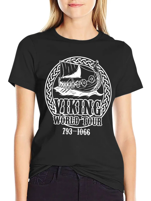 Viking Tour Travel Adventure Norway Finland Lightweight Cotton T-Shirt – Daily Comfort Graphic Shirt