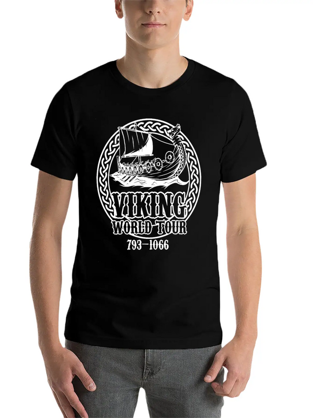 Viking Tour Travel Adventure Norway Finland Lightweight Cotton T-Shirt – Daily Comfort Graphic Shirt