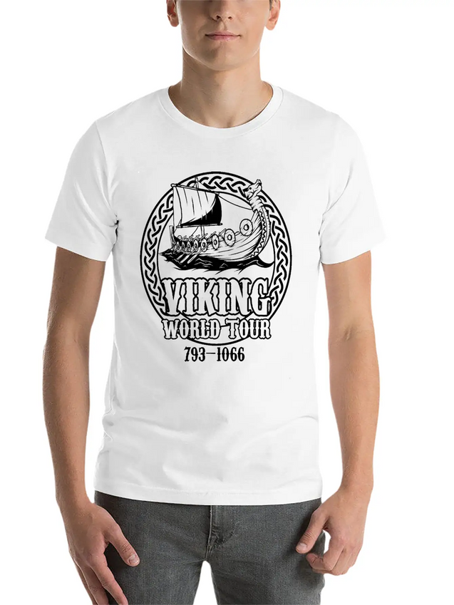 Viking Tour Travel Adventure Norway Finland Lightweight Cotton T-Shirt – Daily Comfort Graphic Shirt