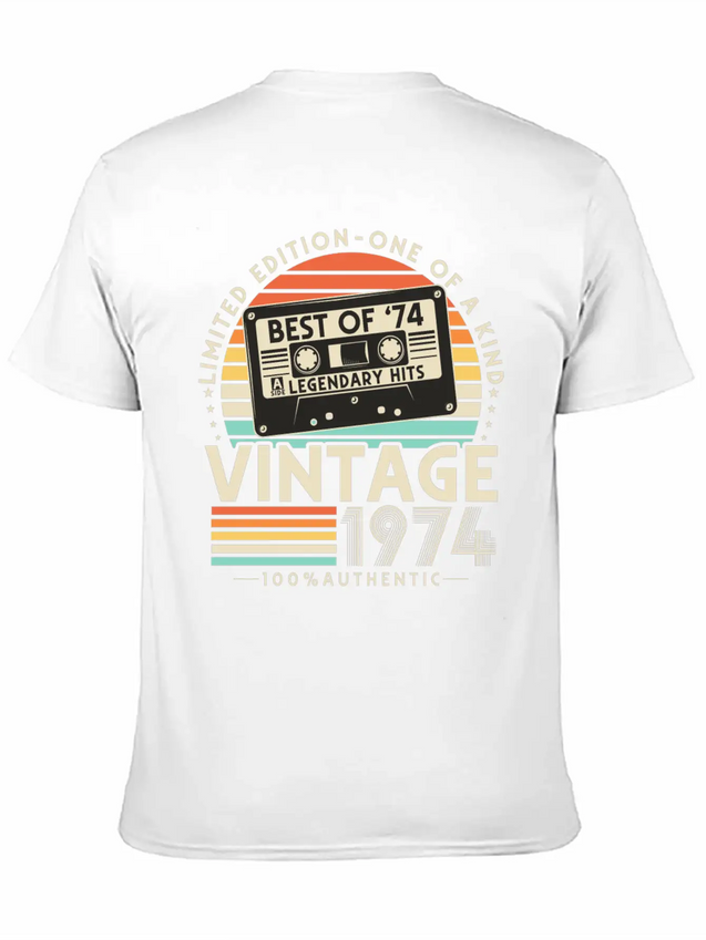 Vintage 1974 Retro 50th Birthday Lightweight Cotton T-Shirt – Daily Comfort Graphic Shirt