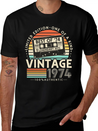 Vintage 1974 Retro 50th Birthday Lightweight Cotton T-Shirt – Daily Comfort Graphic Shirt
