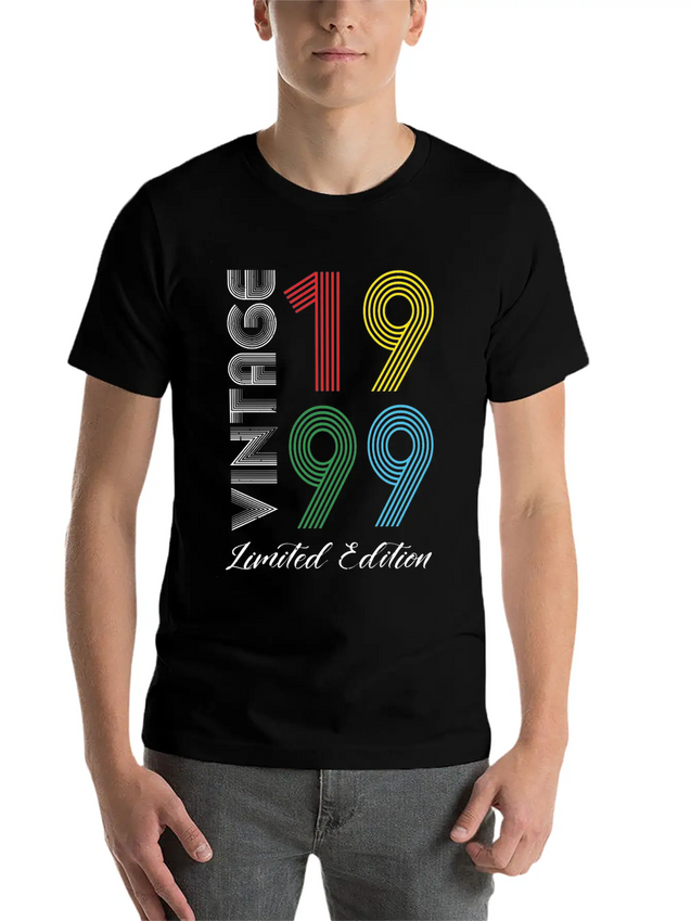 Vintage 1999 Vintage Birthday Retro Vintage Lightweight Cotton T-Shirt – Daily Comfort Graphic Shirt
