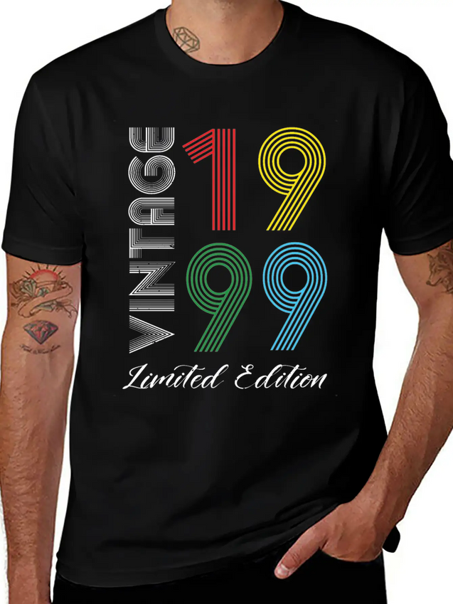 Vintage 1999 Vintage Birthday Retro Vintage Lightweight Cotton T-Shirt – Daily Comfort Graphic Shirt