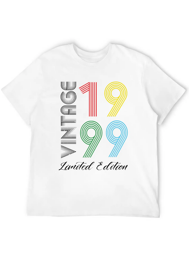Vintage 1999 Vintage Birthday Retro Vintage Lightweight Cotton T-Shirt – Daily Comfort Graphic Shirt
